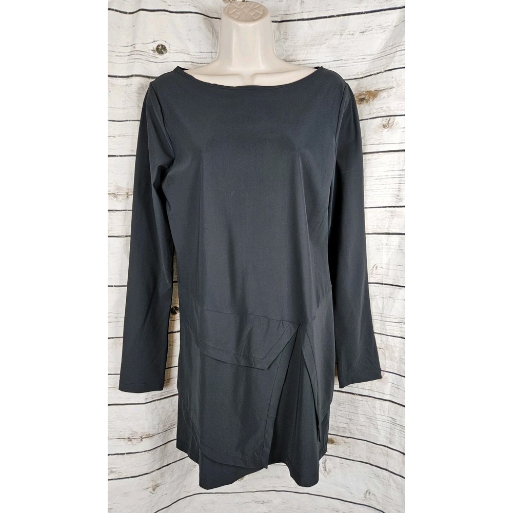 Porto San Francisco Black Tunic Top Sz 2 Medium Lagenlook Layered Womens